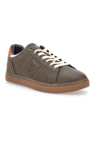Braune Sneakers mit orangefarbenen Details Beverly Hills Polo BHM525120