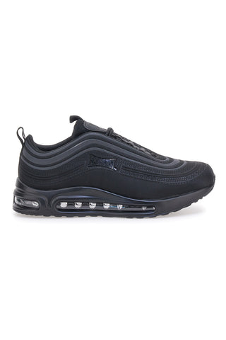 Schwarze Sneaker mit Air-Effekt-Sohle und sportlichem Everlast RX400-Design