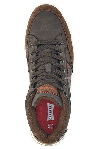 Carrera CAM233034867 braune High-Top-Sneaker mit Stoffdetails