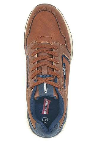 Sneakers cuoio con inserti blu Carrera CAM412046438