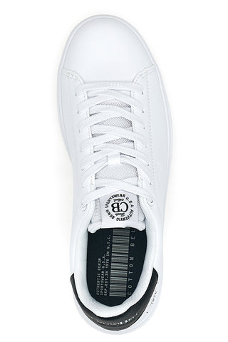 Weiße Sneaker mit schwarzen Lederdetails, Baumwollgürtel GTZ 3.0 LTH