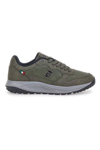 Sneakers verde militare con dettagli tricolore Marina Militare MM2309
