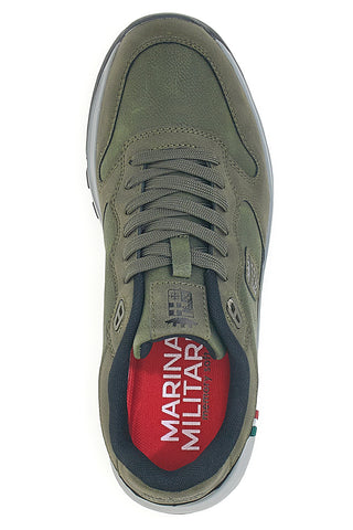 Militärgrüne Sneaker mit dreifarbigen Details Marina Militare MM2309