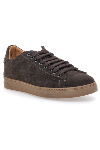 Sneakers marroni in camoscio con suola a contrasto Ptr 3021