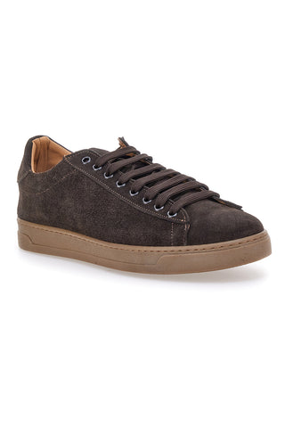 Sneakers marroni in camoscio con suola a contrasto Ptr 3021
