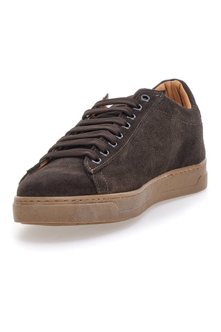 Sneakers marroni in camoscio con suola a contrasto Ptr 3021
