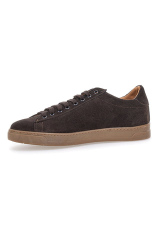 Sneakers marroni in camoscio con suola a contrasto Ptr 3021