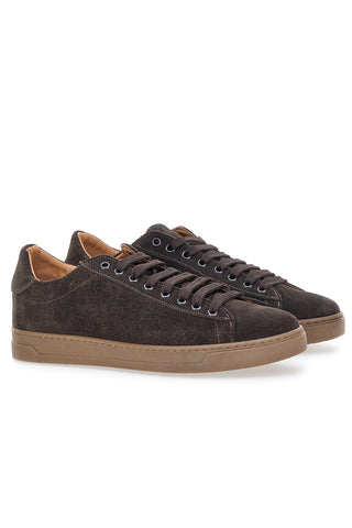 Sneakers marroni in camoscio con suola a contrasto Ptr 3021