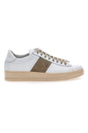 Sneakers bianche in vera pelle con inserti beige PTR 3000