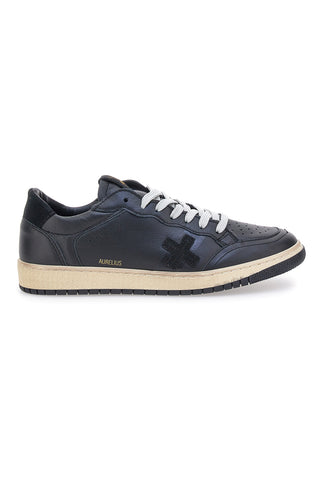 Pittarello Plus Aurelius – schwarze Leder-Sneaker mit beiger Sohle, Made in Italy.
