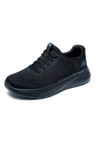 Skechers GO WALK Arch Fit N-Joy Cullman Herren Slipper aus schwarzem Mesh