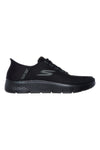 Schwarze Slip-on-Sneaker aus Mesh mit Air Cooled Memory Foam Skechers Go Walk Flex Netro