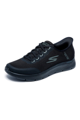 Schwarze Slip-on-Sneaker aus Mesh mit Air Cooled Memory Foam Skechers Go Walk Flex Netro
