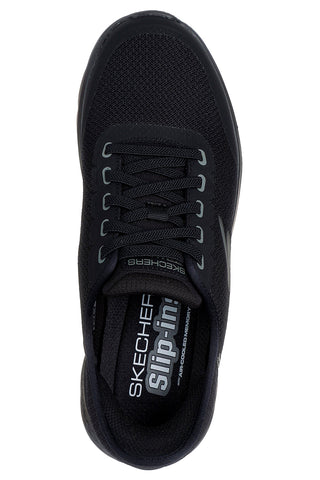 Schwarze Slip-on-Sneaker aus Mesh mit Air Cooled Memory Foam Skechers Go Walk Flex Netro