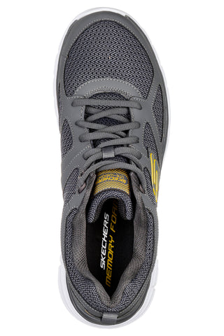 Sneakers grigie in pelle e mesh con soletta memory foam Skechers Burns Agoura da Uomo