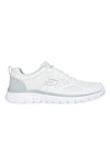Sneakers bianche in pelle e mesh con soletta memory foam Skechers Burns Agoura da Uomo