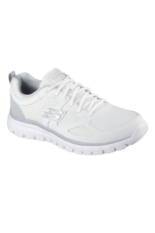 Sneakers bianche in pelle e mesh con soletta memory foam Skechers Burns Agoura da Uomo