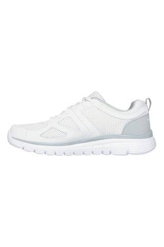 Sneakers bianche in pelle e mesh con soletta memory foam Skechers Burns Agoura da Uomo
