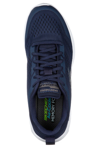 Blaue Sneakers mit Dämpfung und Dyna-Air Pelland Skechers-Einsätzen