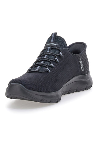 Navyfarbene Slip-Ins aus Mesh mit Air-Cooled Memory Foam Skechers Summits High Range Wide Fit