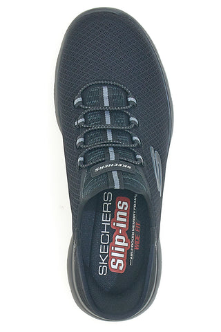 Navyfarbene Slip-Ins aus Mesh mit Air-Cooled Memory Foam Skechers Summits High Range Wide Fit