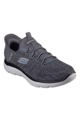 Sneakers grigio antracite slip-on con soletta memory foam Skechers Summits Key Pace da Uomo