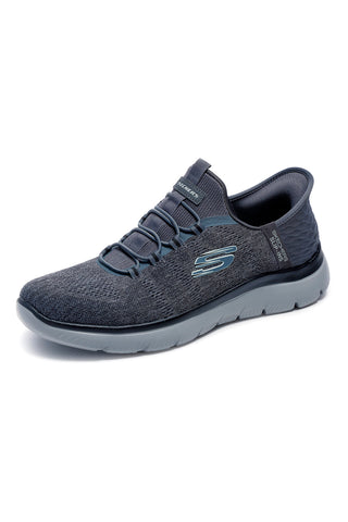 Sneakers grigio antracite slip-on con soletta memory foam Skechers Summits Key Pace da Uomo