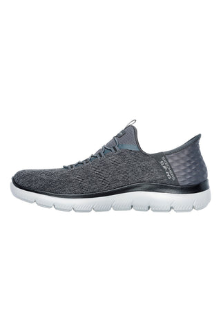 Sneakers grigio antracite slip-on con soletta memory foam Skechers Summits Key Pace da Uomo