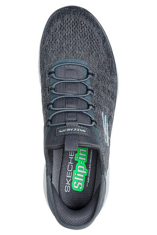 Sneakers grigio antracite slip-on con soletta memory foam Skechers Summits Key Pace da Uomo