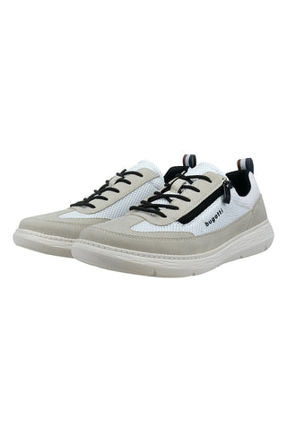 Beige und weiße Herren-Turnschuhe mit seitlichem Reißverschluss Bugatti 335AFU0955691421