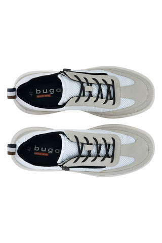 Beige und weiße Herren-Turnschuhe mit seitlichem Reißverschluss Bugatti 335AFU0955691421