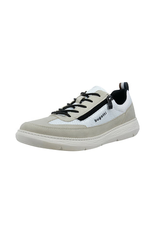 Beige und weiße Herren-Turnschuhe mit seitlichem Reißverschluss Bugatti 335AFU0955691421