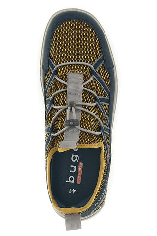 Gelbe und blaue Slipper mit elastischen Schnürsenkeln Bugatti 325AIN665041