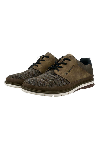 Scarpe beige scuro stringate con inserto in tessuto Bugatti 3359250869005200