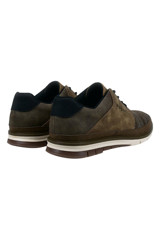Scarpe beige scuro stringate con inserto in tessuto Bugatti 3359250869005200