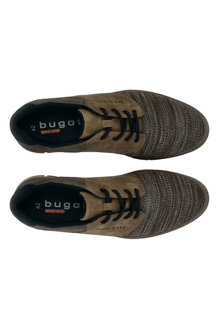 Scarpe beige scuro stringate con inserto in tessuto Bugatti 3359250869005200