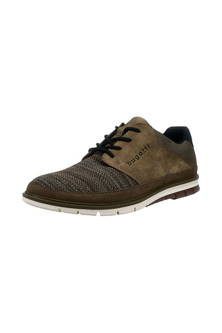 Scarpe beige scuro stringate con inserto in tessuto Bugatti 3359250869005200