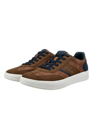 Cognacfarbene und blaue Turnschuhe mit Bugatti-Schnürung 325AVH0250006300