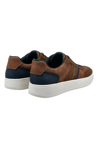 Cognacfarbene und blaue Turnschuhe mit Bugatti-Schnürung 325AVH0250006300