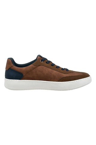 Cognacfarbene und blaue Turnschuhe mit Bugatti-Schnürung 325AVH0250006300