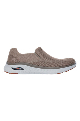 Sneakers taupe slip on in mesh Skechers Arch fit Crosser Locke