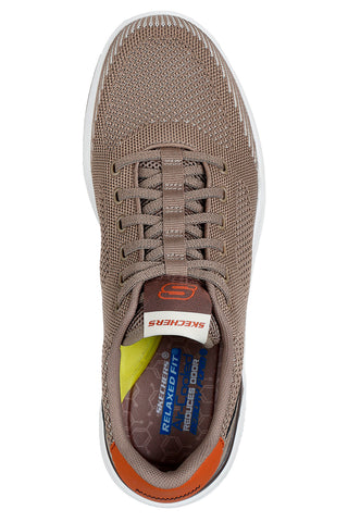 Taupe stricken Turnschuhe mit Air-Cooled Memory Foam Skechers Corliss Dorset