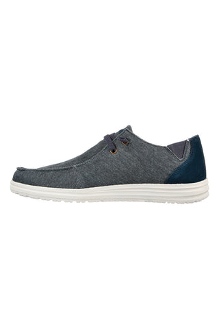 Blaue Slip-on Freizeitschuhe mit Memory Foam Skechers Melson Raymon
