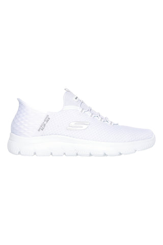 Weiße Slip-on-Sneaker aus Mesh mit Air Cooled Memory Foam, Skechers Summits High Range