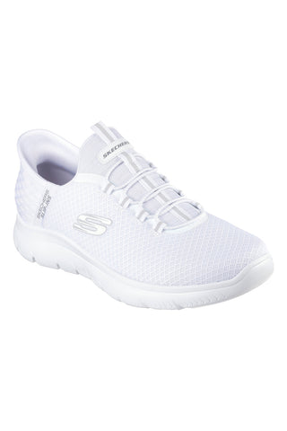 Weiße Slip-on-Sneaker aus Mesh mit Air Cooled Memory Foam, Skechers Summits High Range