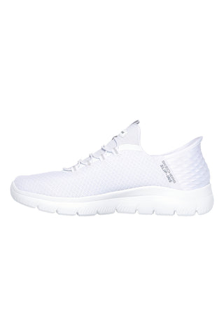 Weiße Slip-on-Sneaker aus Mesh mit Air Cooled Memory Foam, Skechers Summits High Range