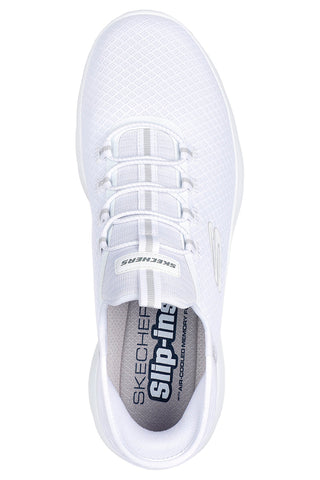 Weiße Slip-on-Sneaker aus Mesh mit Air Cooled Memory Foam, Skechers Summits High Range