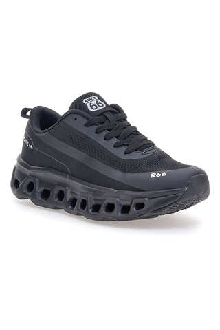 Route 66 RO52805D Schwarze Sneaker mit perforierter Sohle