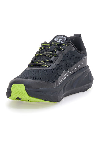 Scarpe da ginnastica nere con dettagli lime Route 66 RO51038D