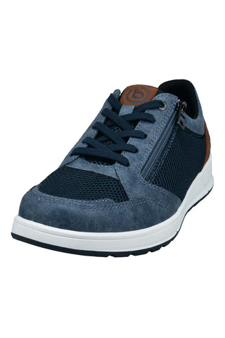 Blaue Turnschuhe mit Schnürsenkeln und seitlichem Reißverschluss Bugatti 331AFB0569004100